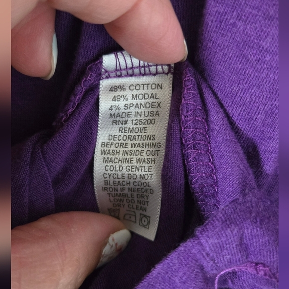Hooded Purple Girls Shirt T2Love Size 10 - Picture 6 of 6